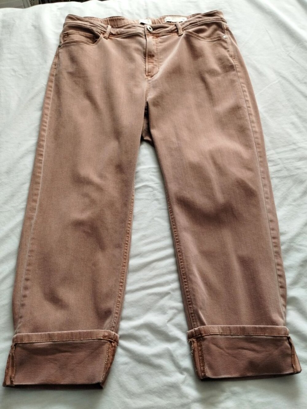 J.JILL Dusty Mauve "Hi Rise CROP" Jeans Sz 16 (23.5 Inch Inseam)